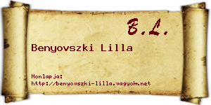 Benyovszki Lilla névjegykártya